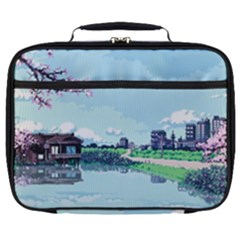 Japanese Themed Pixel Art The Urban And Rural Side Of Japan Full Print Lunch Bag
