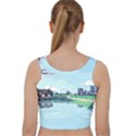 Japanese Themed Pixel Art The Urban And Rural Side Of Japan Velvet Racer Back Crop Top View2