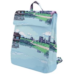 Japanese Themed Pixel Art The Urban And Rural Side Of Japan Flap Top Backpack