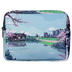 Japanese Themed Pixel Art The Urban And Rural Side Of Japan Make Up Pouch (large) by Sarkoni