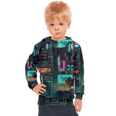 Video Game Pixel Art Kids  Hooded Pullover by Sarkoni