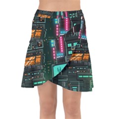 Video Game Pixel Art Wrap Front Skirt by Sarkoni