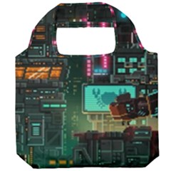 Video Game Pixel Art Foldable Grocery Recycle Bag by Sarkoni