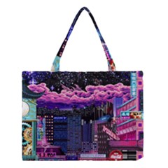 Retro City Pixel Medium Tote Bag