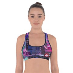 Retro City Pixel Cross Back Sports Bra