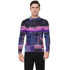 Retro City Pixel Men s Long Sleeve Rash Guard by Sarkoni