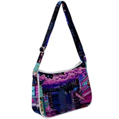 Retro City Pixel Zip Up Shoulder Bag by Sarkoni