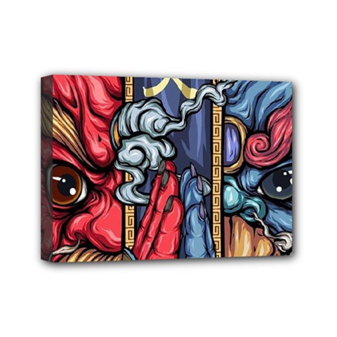 Japan Art Aesthetic Mini Canvas 7  x 5  (Stretched)