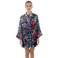 Japan Art Aesthetic Long Sleeve Satin Kimono