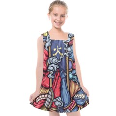 Japan Art Aesthetic Kids  Cross Back Dress