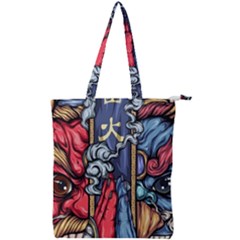 Japan Art Aesthetic Double Zip Up Tote Bag