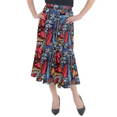 Japan Art Aesthetic Midi Mermaid Skirt