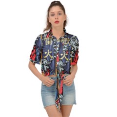 Japan Art Aesthetic Tie Front Shirt 