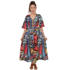 Japan Art Aesthetic Kimono Sleeve Boho Dress