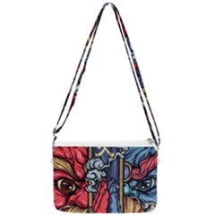 Japan Art Aesthetic Double Gusset Crossbody Bag