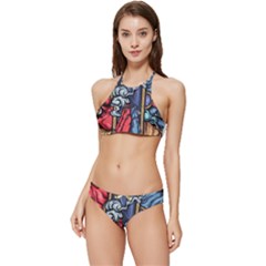 Japan Art Aesthetic Banded Triangle Bikini Set