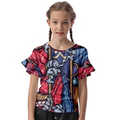 Japan Art Aesthetic Kids  Cut Out Flutter Sleeves