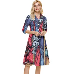 Japan Art Aesthetic Classy Knee Length Dress