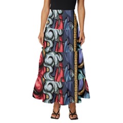 Japan Art Aesthetic Tiered Ruffle Maxi Skirt