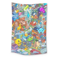 Pixel Art Retro Video Game Large Tapestry by Sarkoni