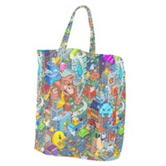 Pixel Art Retro Video Game Giant Grocery Tote