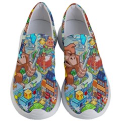 Pixel Art Retro Video Game Women s Lightweight Slip Ons by Sarkoni