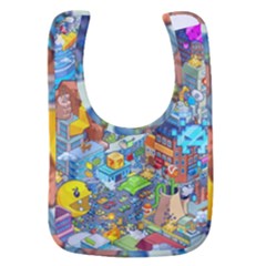 Pixel Art Retro Video Game Baby Bib by Sarkoni