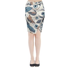 Eyes Pattern Midi Wrap Pencil Skirt by Valentinaart