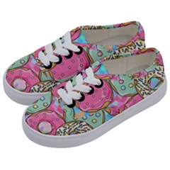 Donut Pattern Texture Colorful Sweet Kids  Classic Low Top Sneakers by Grandong