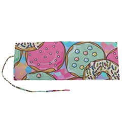 Donut Pattern Texture Colorful Sweet Roll Up Canvas Pencil Holder (s)