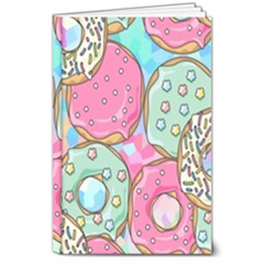 Donut Pattern Texture Colorful Sweet 8  X 10  Hardcover Notebook by Grandong