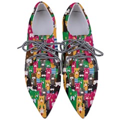 Cats Funny Colorful Pattern Texture Pointed Oxford Shoes by Grandong