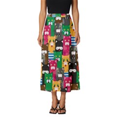 Cats Funny Colorful Pattern Texture Classic Midi Chiffon Skirt by Grandong