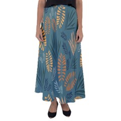 Leaves Pattern Texture Plant Flared Maxi Skirt by Grandong