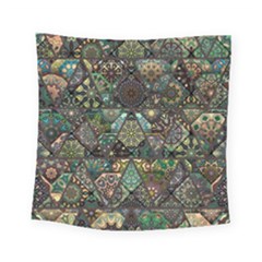 Digital Art Triangle Pattern Texture Mosaic Square Tapestry (small) by Grandong