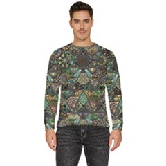 Digital Art Triangle Pattern Texture Mosaic Men s Fleece Sweatshirt