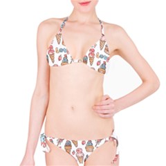 Love Pattern Texture Classic Bikini Set