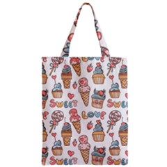 Love Pattern Texture Zipper Classic Tote Bag