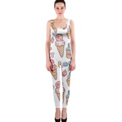 Love Pattern Texture One Piece Catsuit