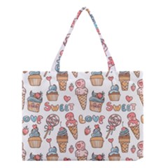 Love Pattern Texture Medium Tote Bag by Grandong