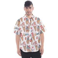 Love Pattern Texture Men s Short Sleeve Shirt