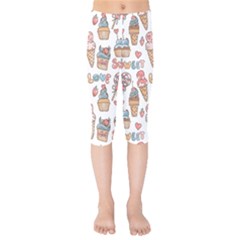 Love Pattern Texture Kids  Capri Leggings 