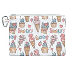 Love Pattern Texture Canvas Cosmetic Bag (XL)