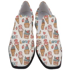 Love Pattern Texture Women Slip On Heel Loafers