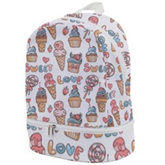 Love Pattern Texture Zip Bottom Backpack