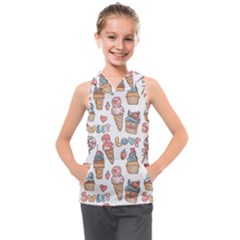 Love Pattern Texture Kids  Sleeveless Hoodie