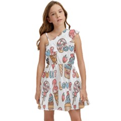 Love Pattern Texture Kids  One Shoulder Party Dress