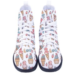 Love Pattern Texture Men s High-Top Canvas Sneakers