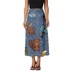 Animals Pattern Colorful Vector Classic Midi Chiffon Skirt by Grandong