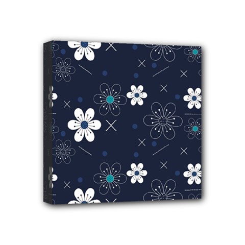 Flower Pattern Texture Mini Canvas 4  x 4  (Stretched)